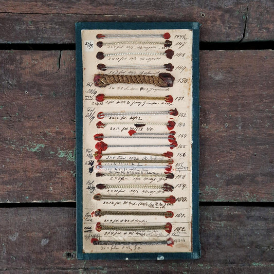 Panneau d’échantillons de cordons torsadés, XIXe