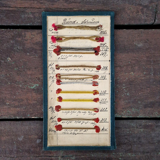 Ancienne planche d'échantillons « Cordonnets ronds »