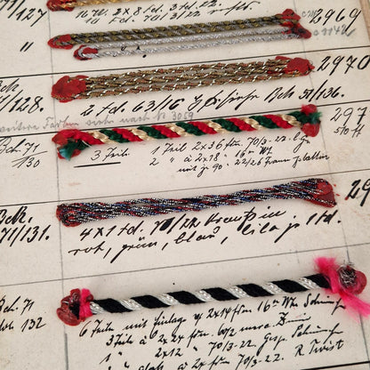 Échantillons de passementerie anciens