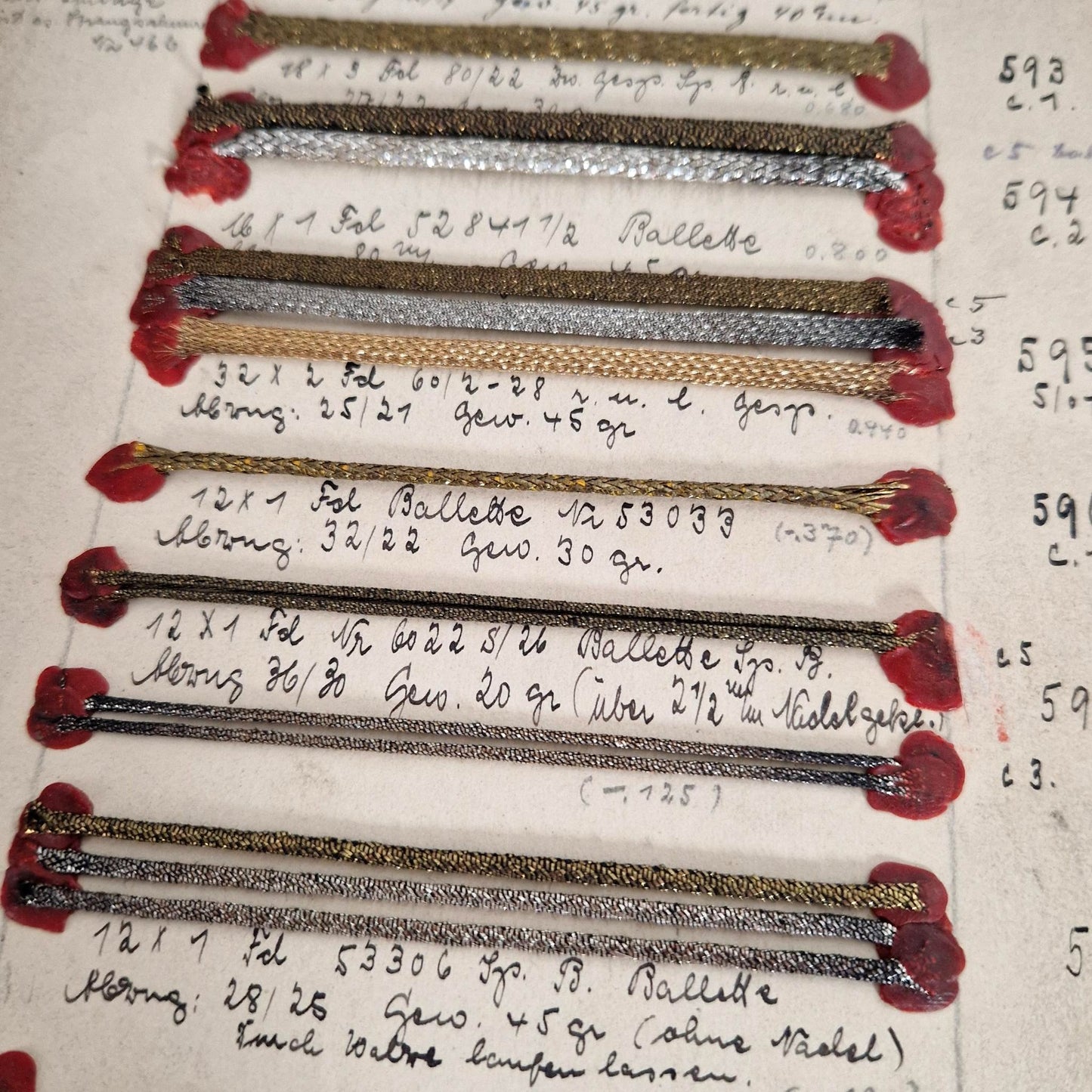 Catalogue d’échantillons de passementerie métallique, XIXe