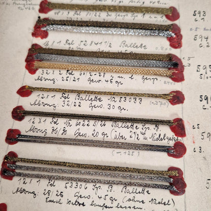 Catalogue d’échantillons de passementerie métallique, XIXe