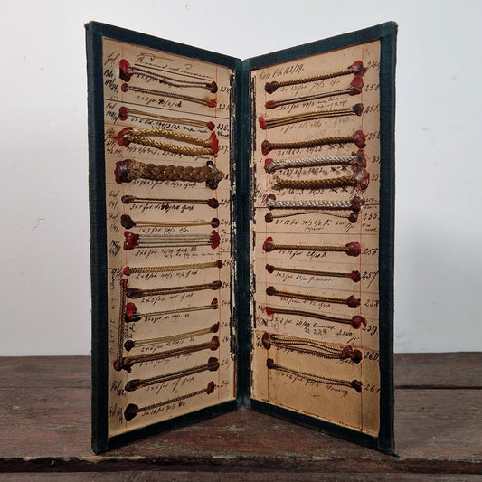 Présentoir de passementerie « Cordonnets métalliques », XIXe