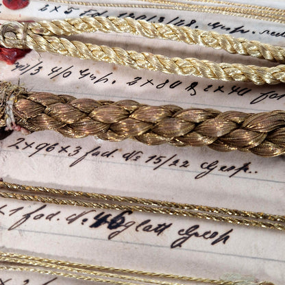 Présentoir de passementerie « Cordonnets métalliques », XIXe