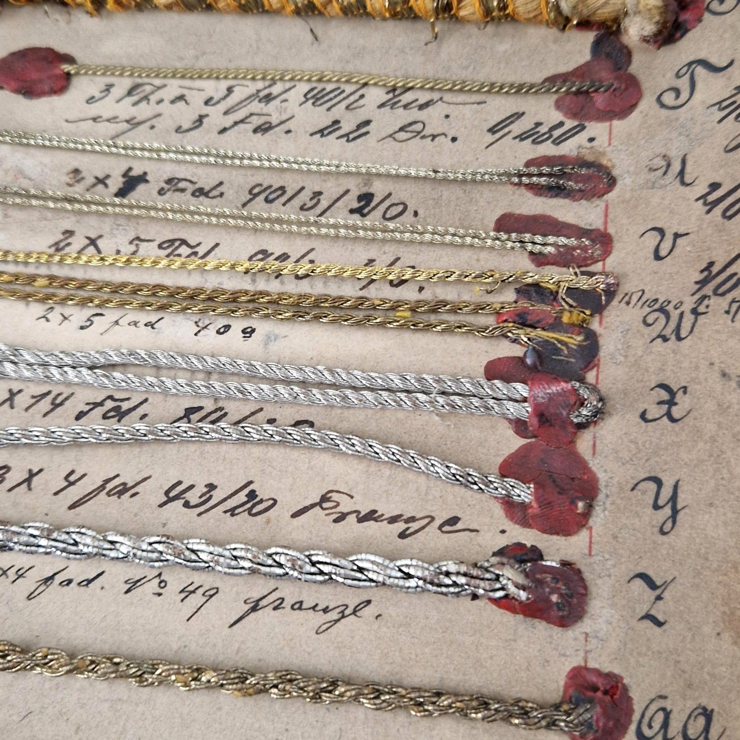Ancienne planche de passementerie, XIXe