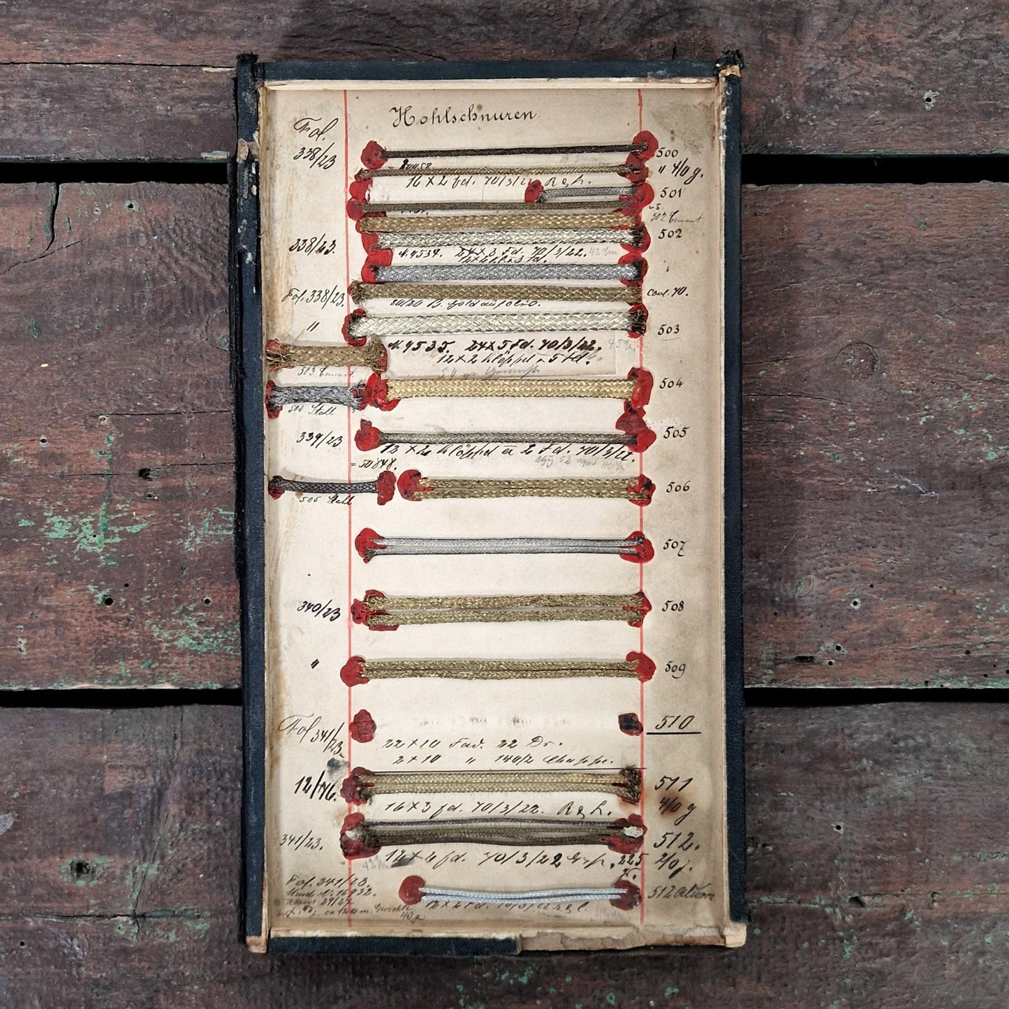Présentoir triptyque de passementerie, XIXe