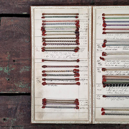 Carnet d’échantillons de fils polychromes et métallisés