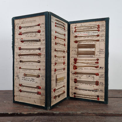 Présentoir de fils métallisés à 3 volets - XIXe