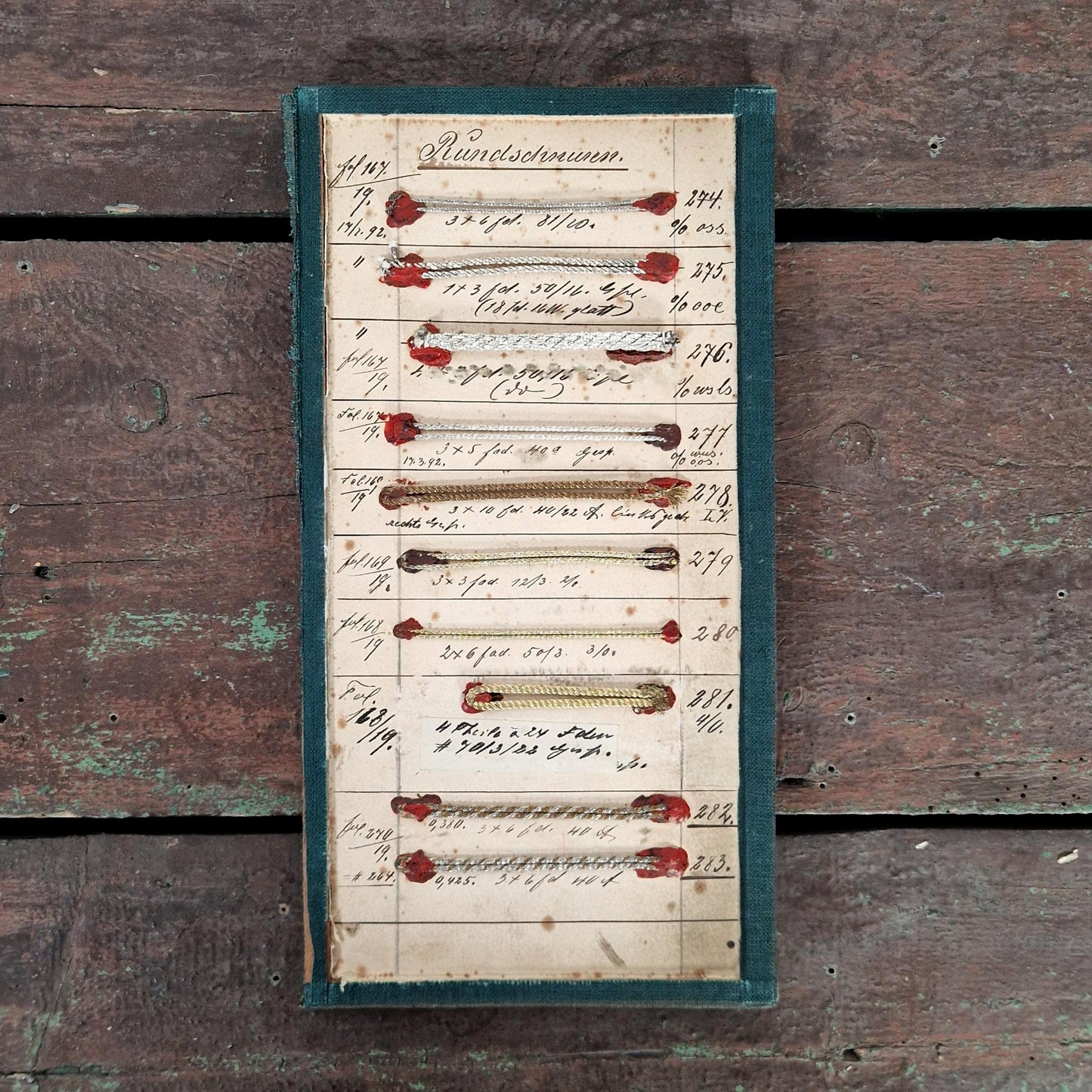 Présentoir de fils métallisés à 3 volets - XIXe