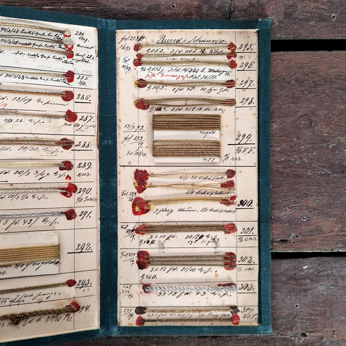 Présentoir de fils métallisés à 3 volets - XIXe