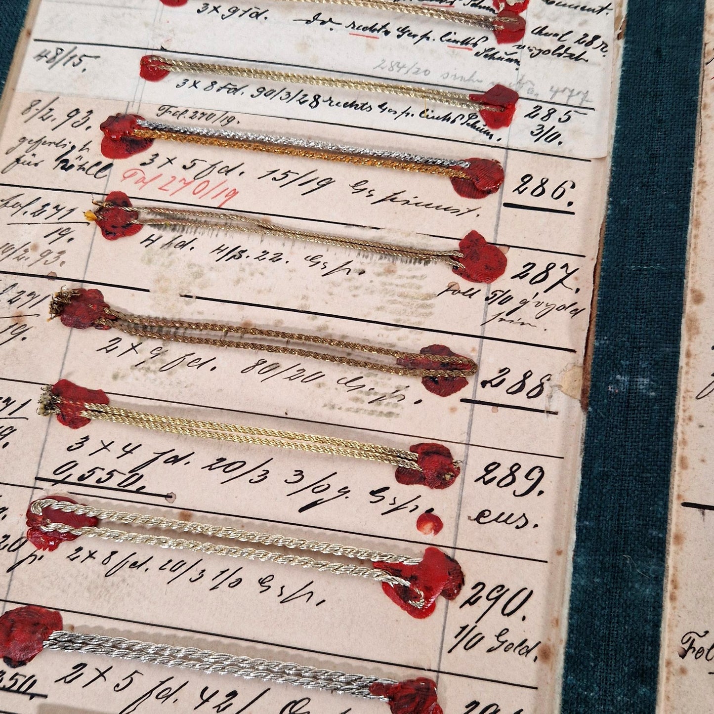 Présentoir de fils métallisés à 3 volets - XIXe