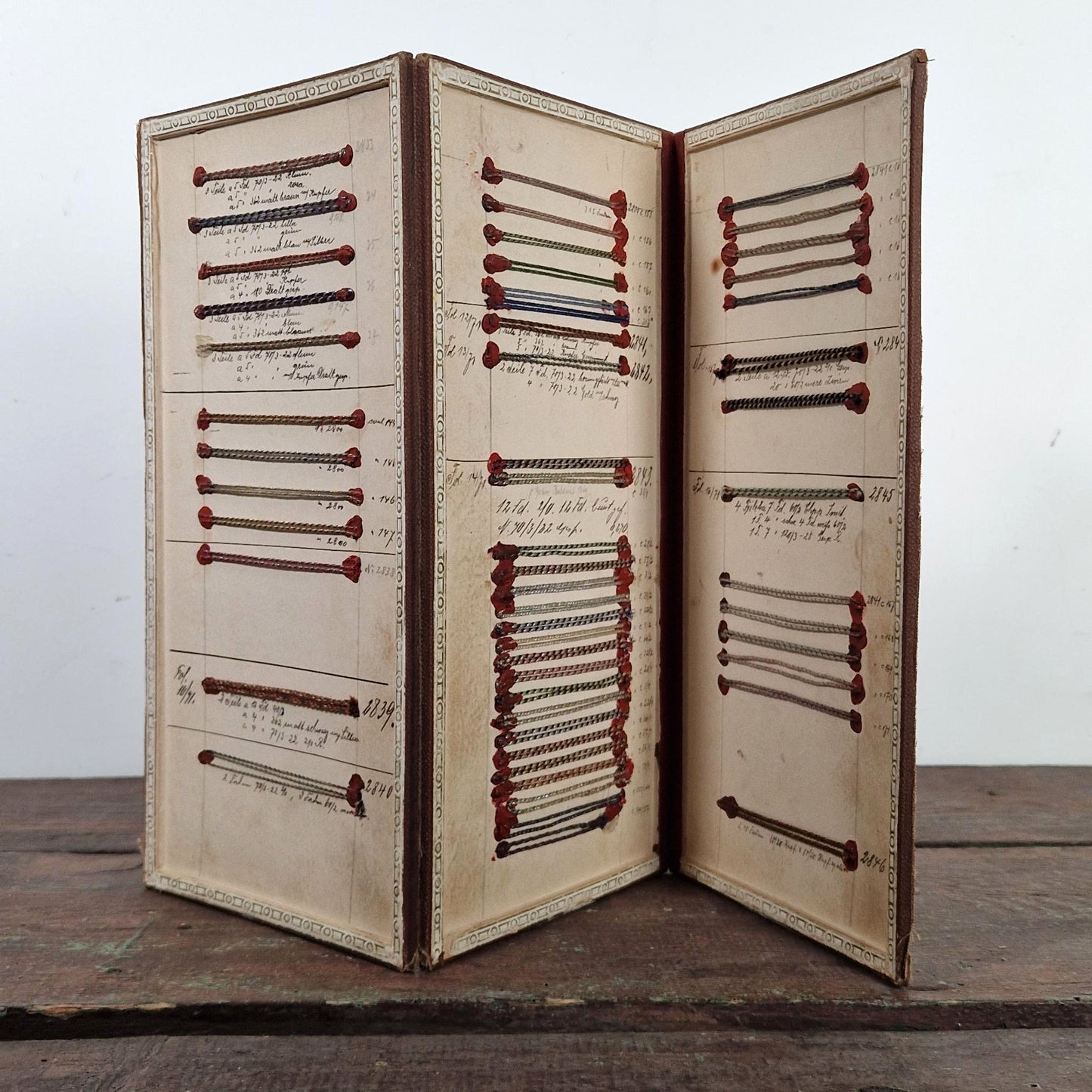 Nuancier de fils torsadés polychromes et métallisés