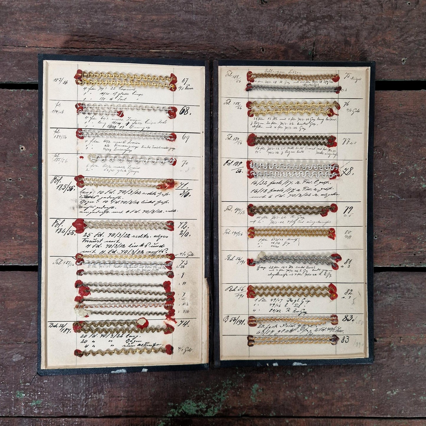 Catalogue de passementerie à 7 volets - XIXe