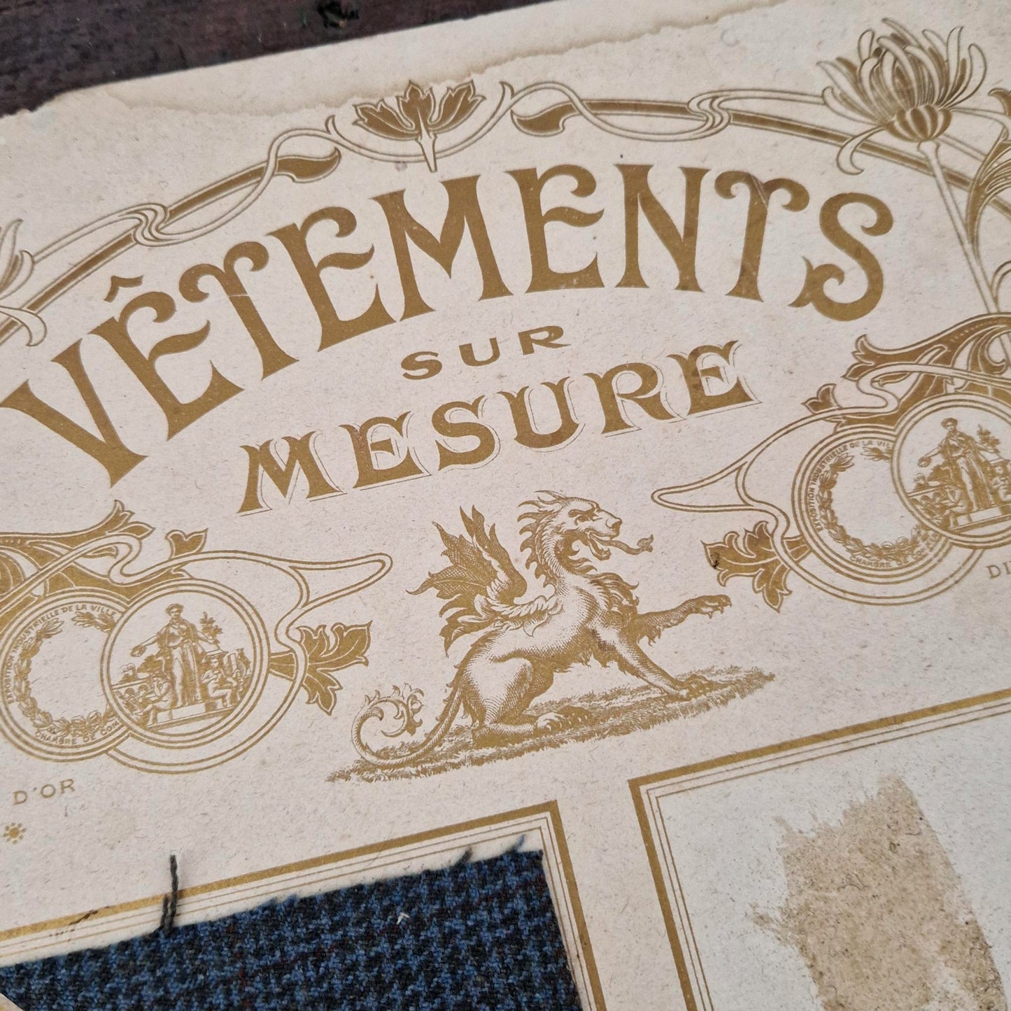 Planche textile ancienne « Vêtements sur mesure », Vers 1900