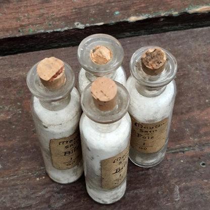 Set of 4 scientific vials "Healthy sheep - bile / liver" (l5)