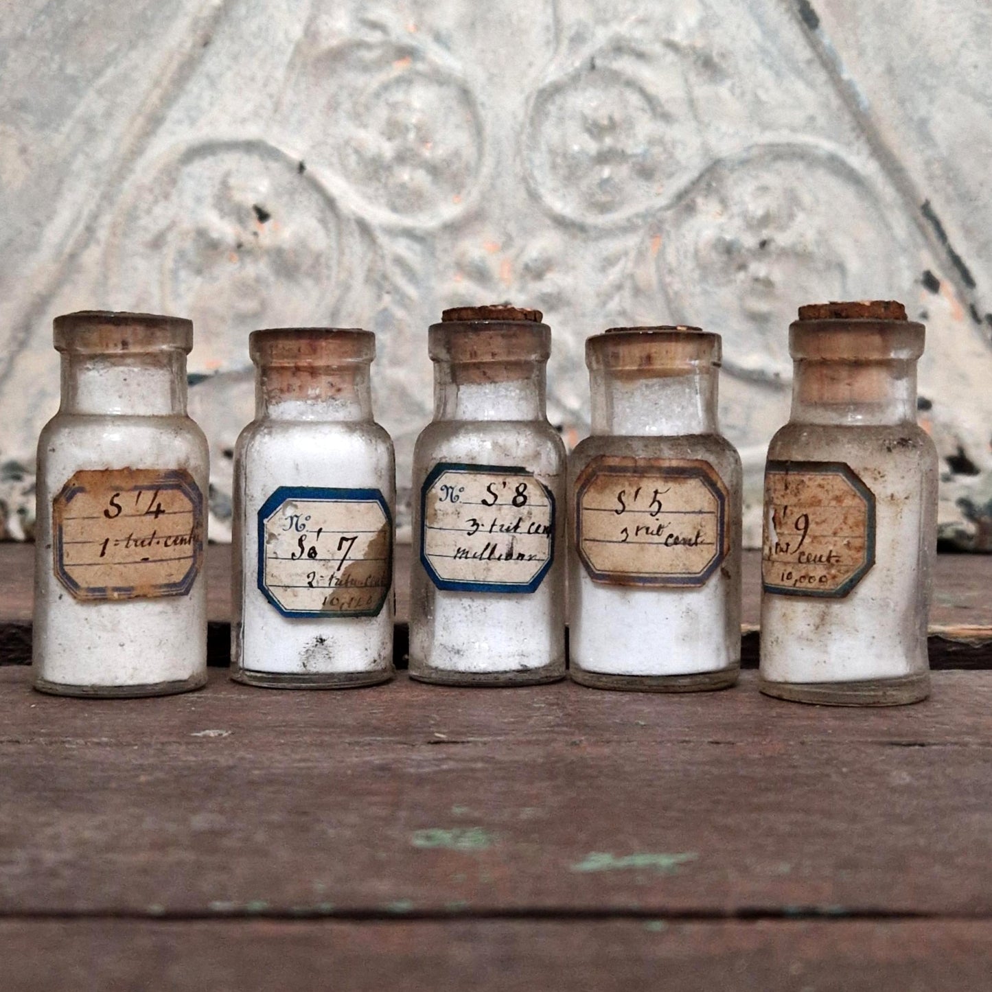 Old vials "Centisimal numbered series" (l22)