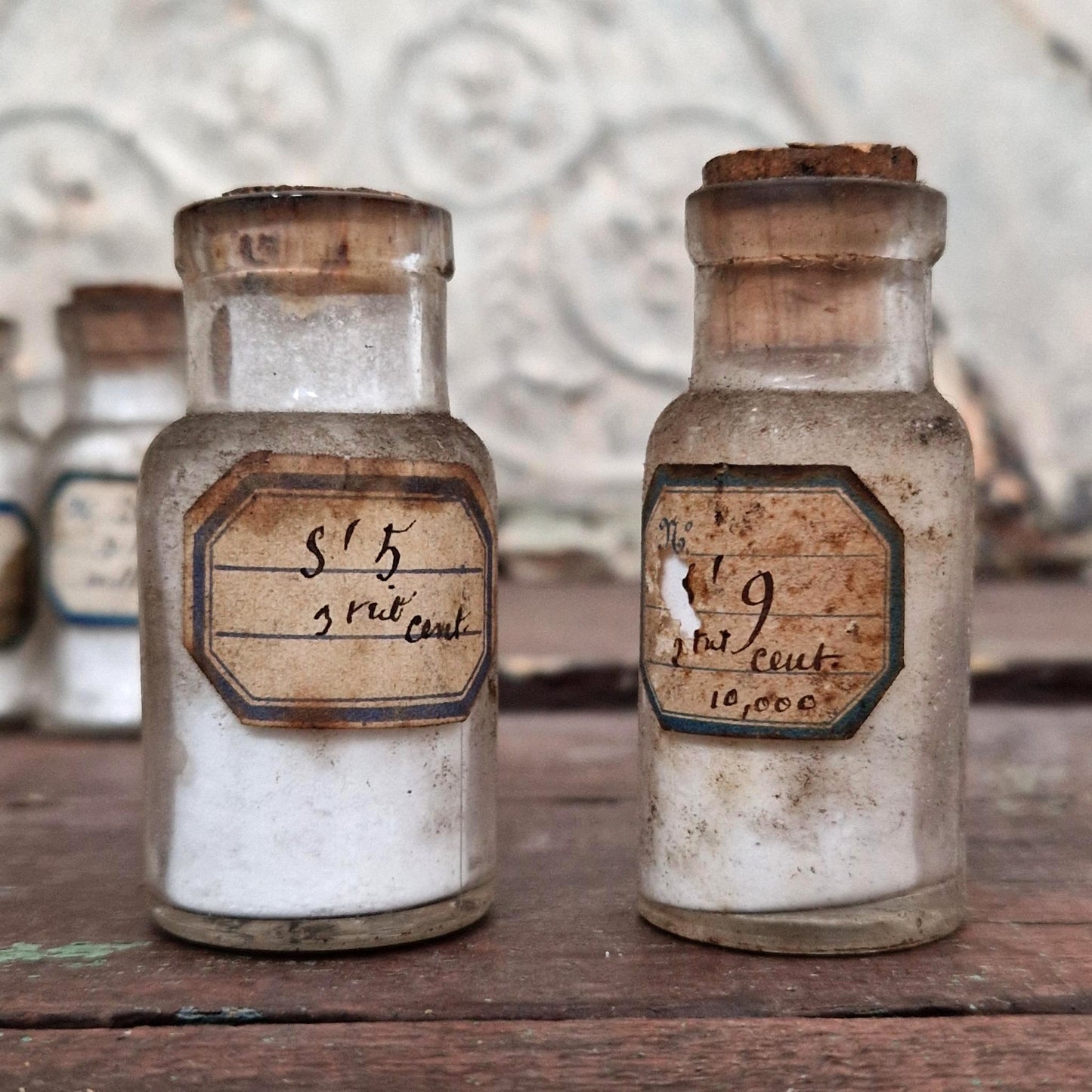 Old vials "Centisimal numbered series" (l22)
