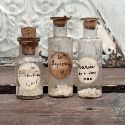 Old vials "Stramonium / Sepedum / Ovum" (l28)
