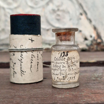 "Fresh Clot - Breast Cancer" bottle with case - 1913 (f29)