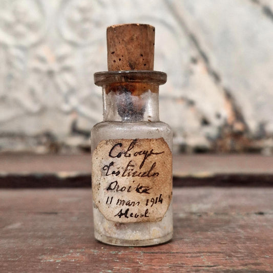 Vintage bottle "Guinea pig right testicle", 1914 (f21)