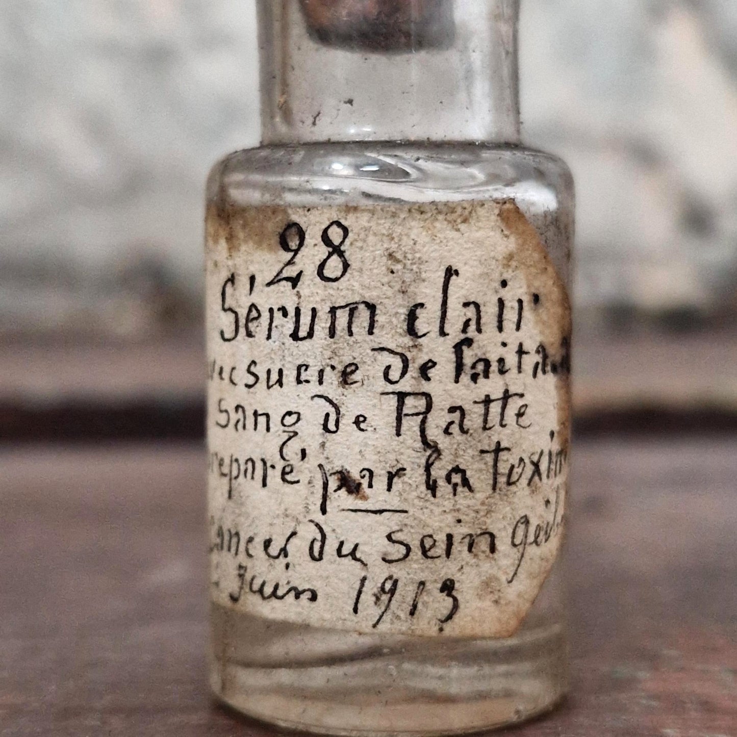 Experimental vial "Clear serum - rat blood", 1913 (f16)