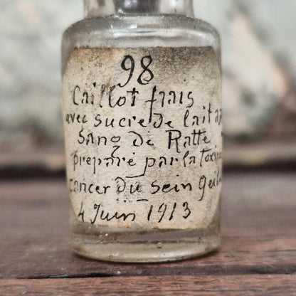 Bottle "Clot / rat spleen blood / breast cancer", 1913 (f12)