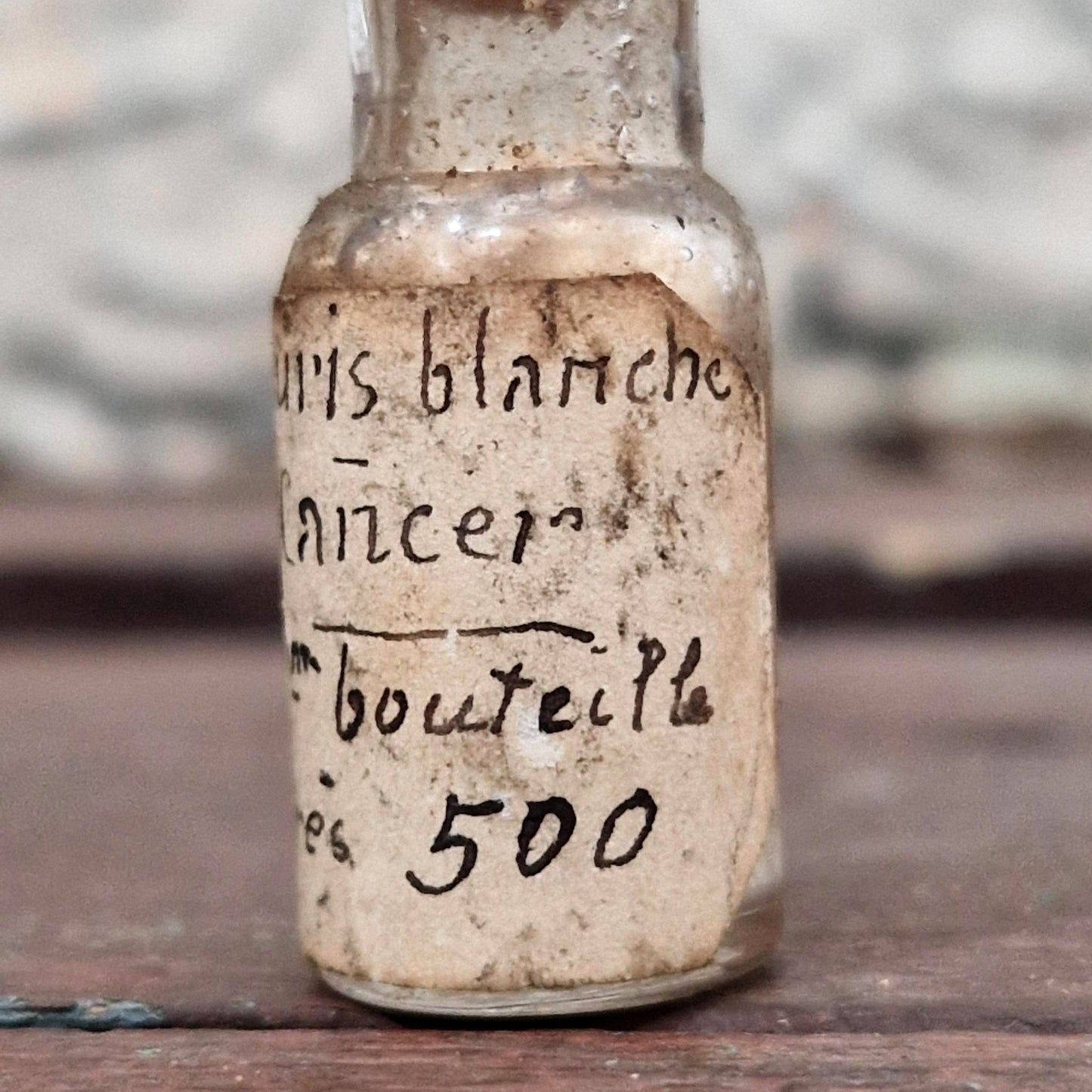 Miniature laboratory vial "White Mouse - Cancer" (f19)
