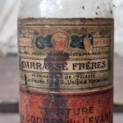 Flacon ancien « Teinture de Coques du Levant - Poison »