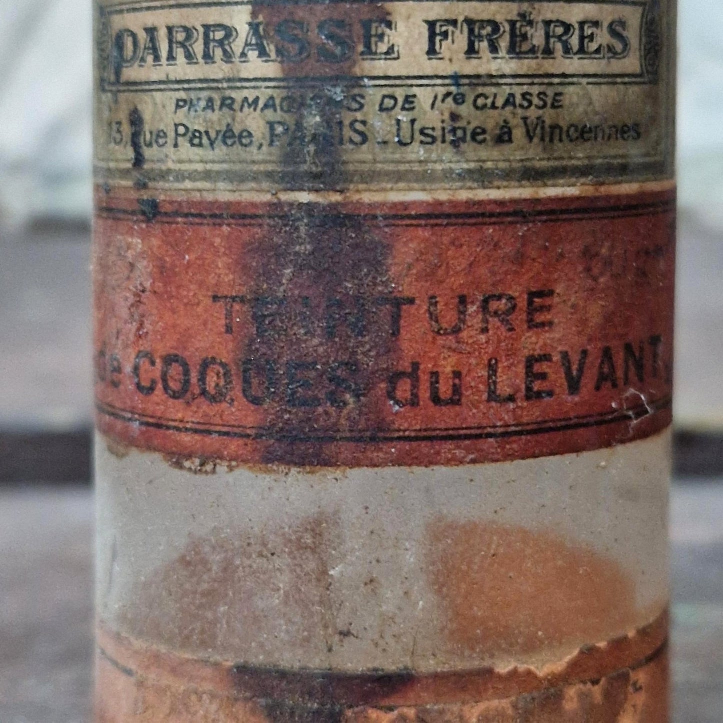 Flacon ancien « Teinture de Coques du Levant - Poison »