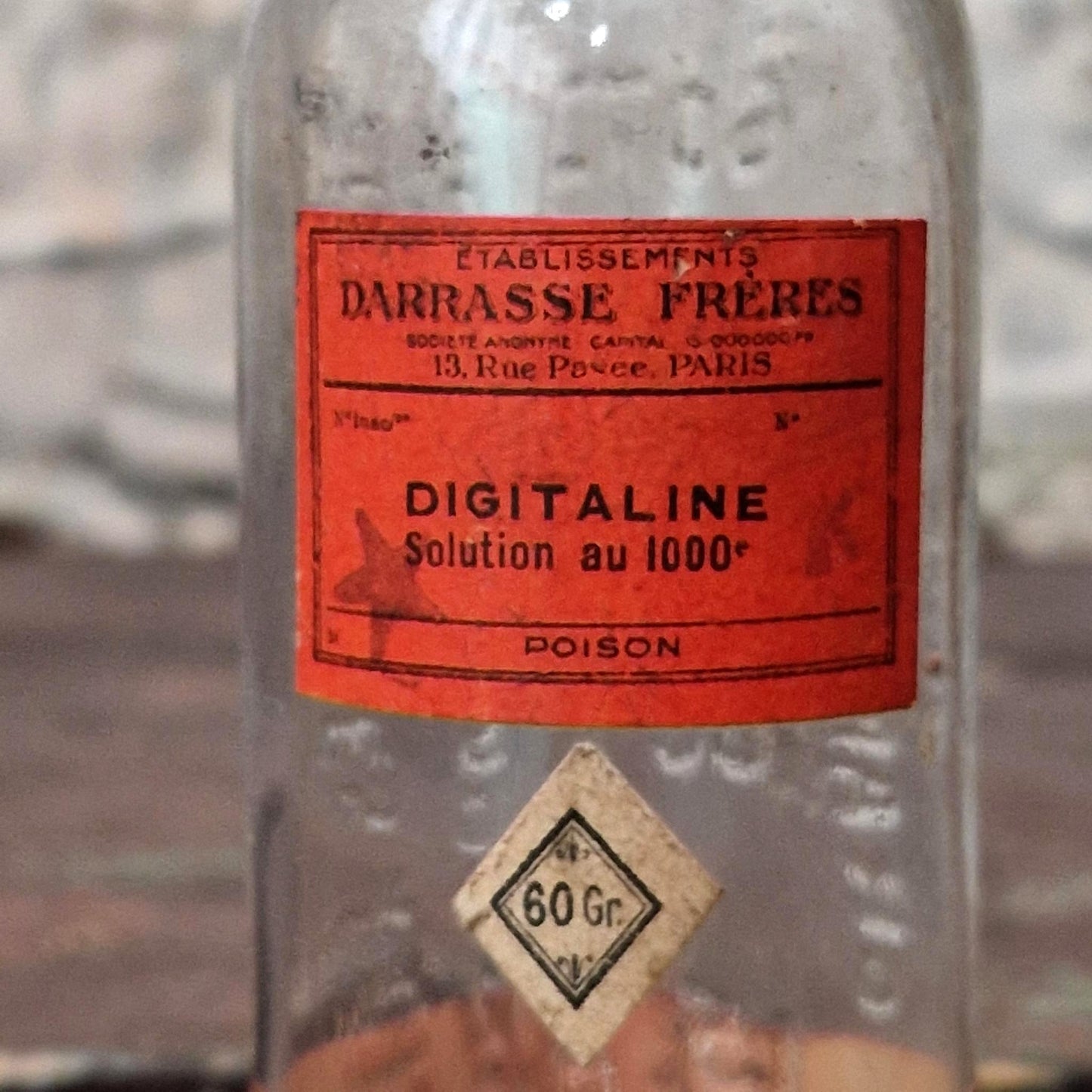 Flacon de pharmacie « Digitaline - Poison », Darrasse Frères