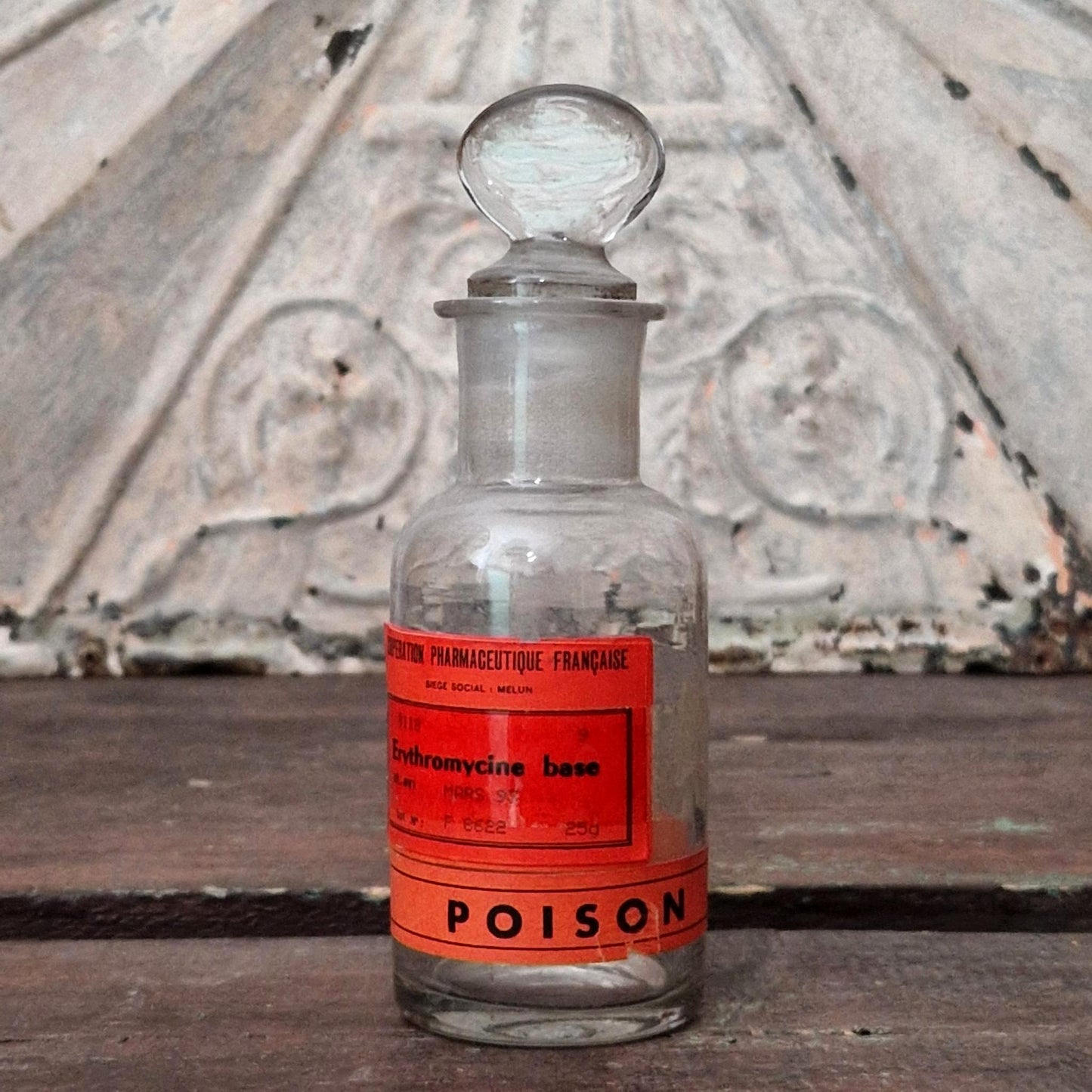 Flacon de pharmacie « Erythromycine base - Poison »