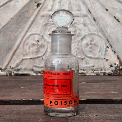 Flacon de pharmacie « Erythromycine base - Poison »