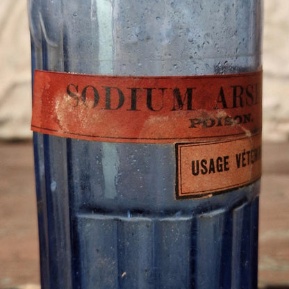 Rare flacon POISON bleu, « Sodium Arsenate - Poison »