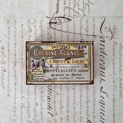 Old Aconite Cocaine Lozenges Box, Circa 1900
