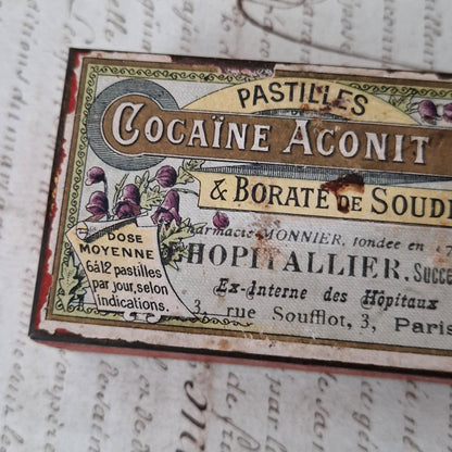 Old Aconite Cocaine Lozenges Box, Circa 1900