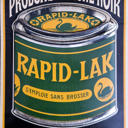 « Rapid-Lak - Produits du Cygne Noir », tôle publicitaire