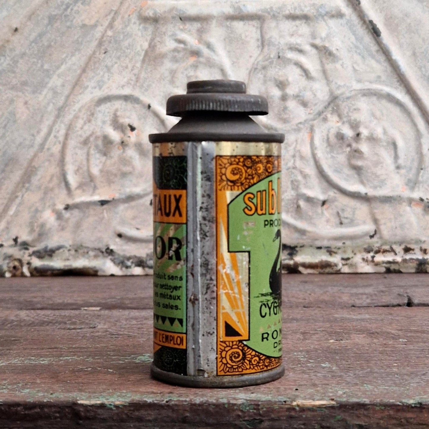 Boîte / Bidon ancien « Sublimor - Cygne Noir »