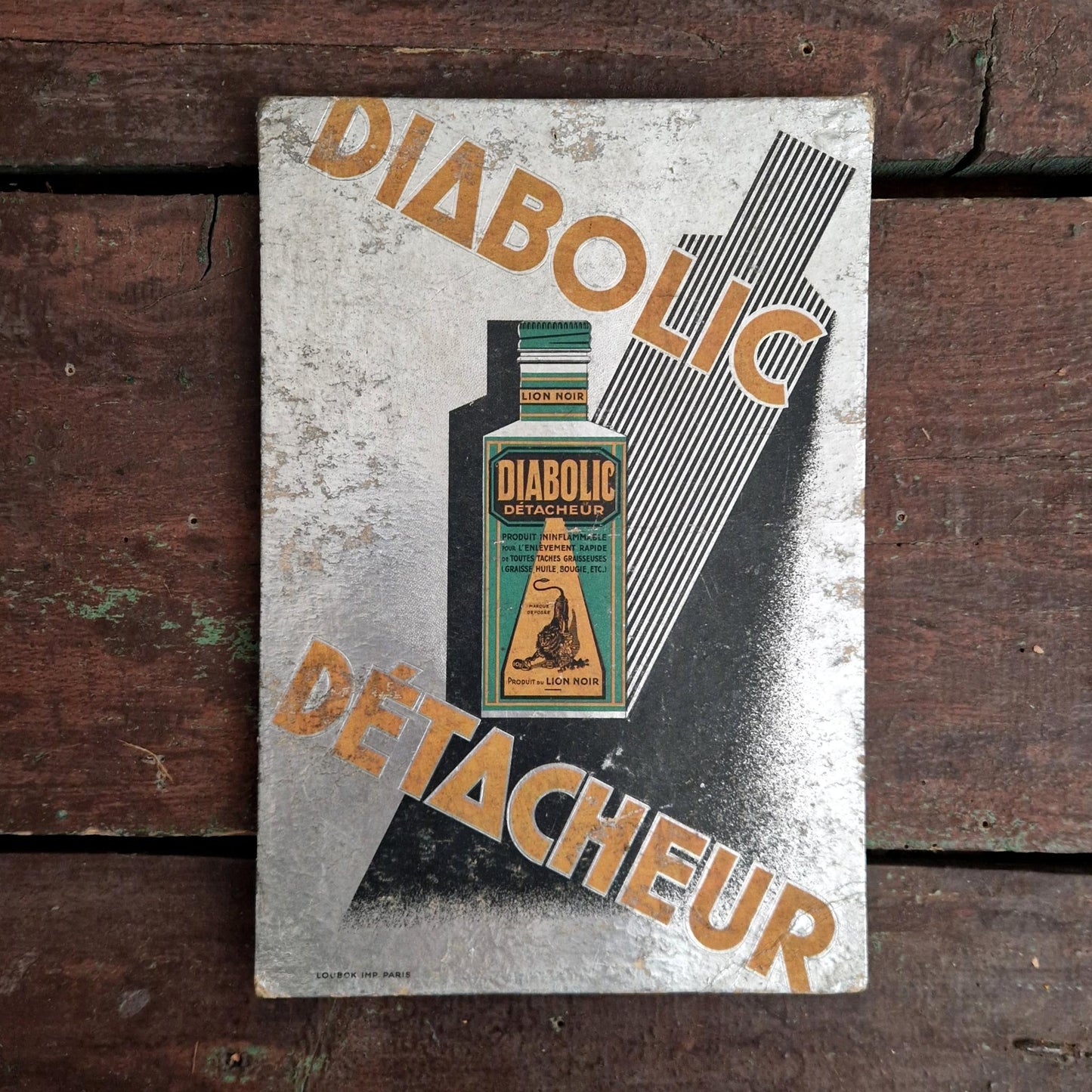 « Diabolic Détacheur - Lion Noir », carton publicitaire