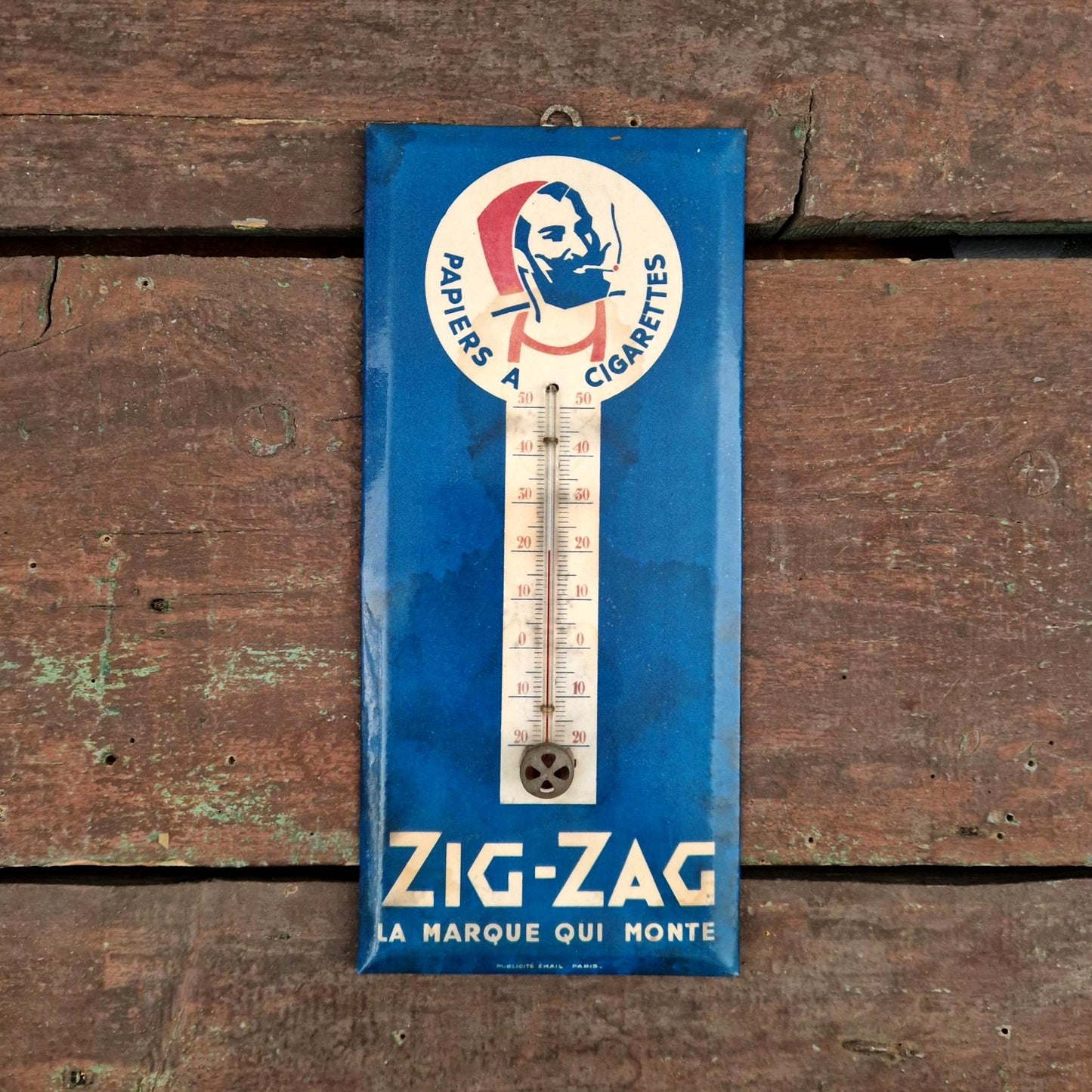 Ancien thermomètre publicitaire Zig-Zag