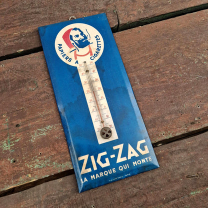 Ancien thermomètre publicitaire Zig-Zag