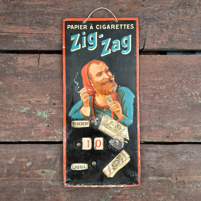 Ancien calendrier perpétuel publicitaire « Zig-Zag »