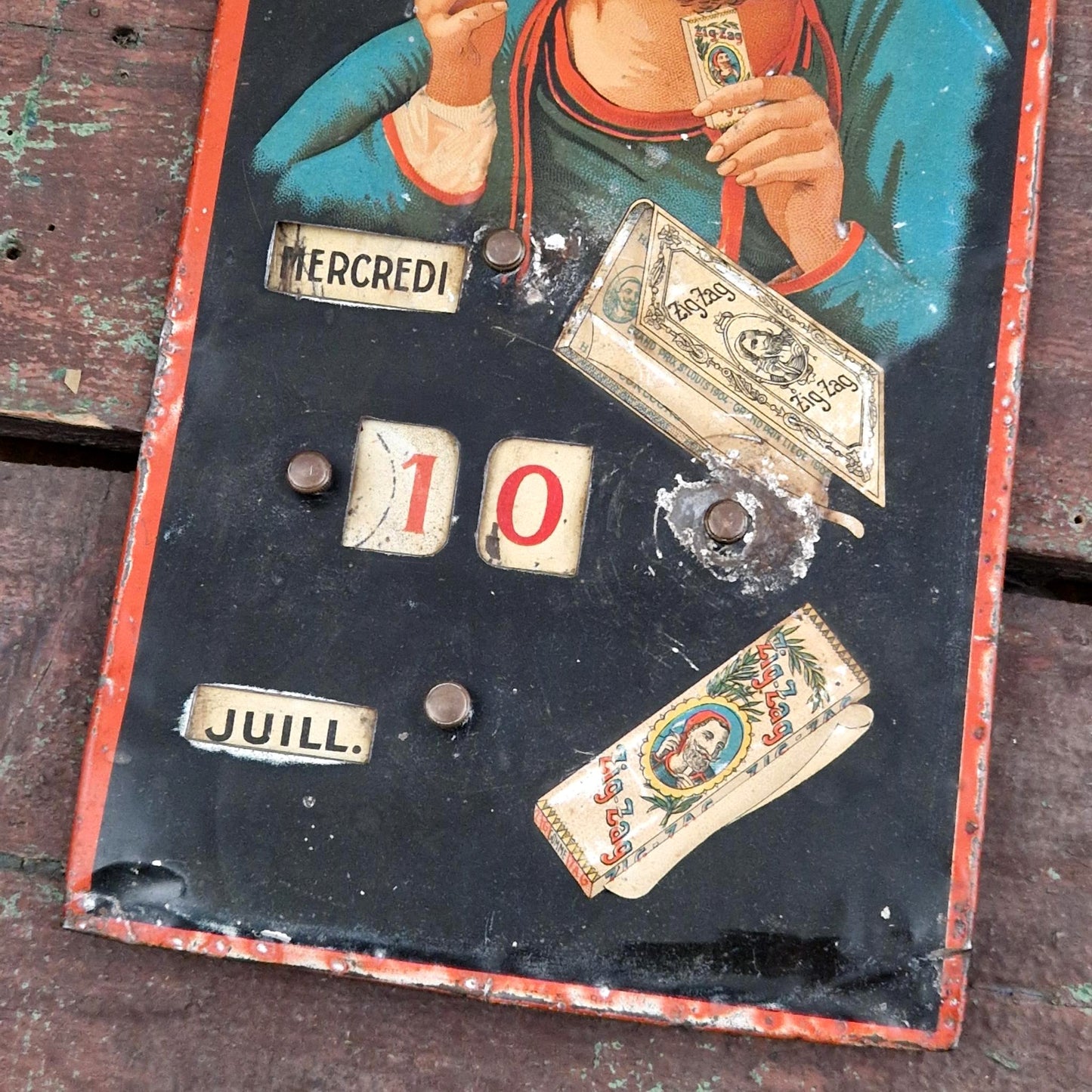 Ancien calendrier perpétuel publicitaire « Zig-Zag »