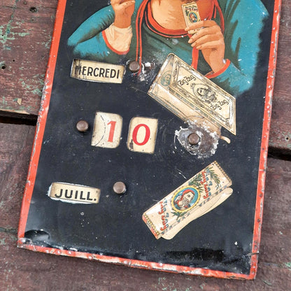 Ancien calendrier perpétuel publicitaire « Zig-Zag »