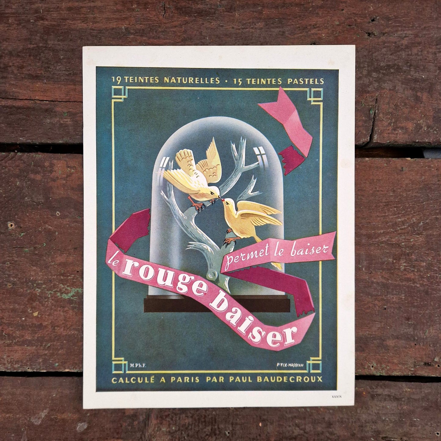 Vintage advertisement "Le Rouge Baiser - Paul Baudecroux"