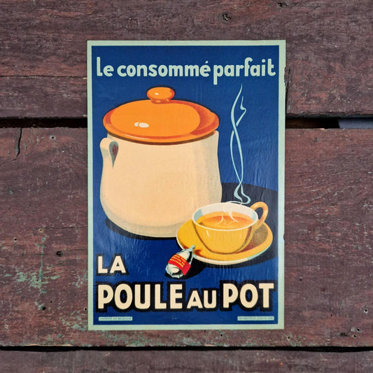 Affiche publicitaire ancienne « La Poule Au Pot », Vers 1935