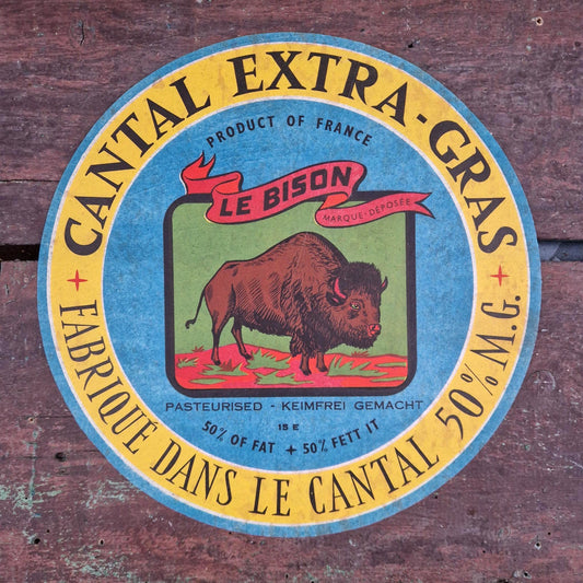 Étiquette fromagère ancienne XXL « Le Bison »