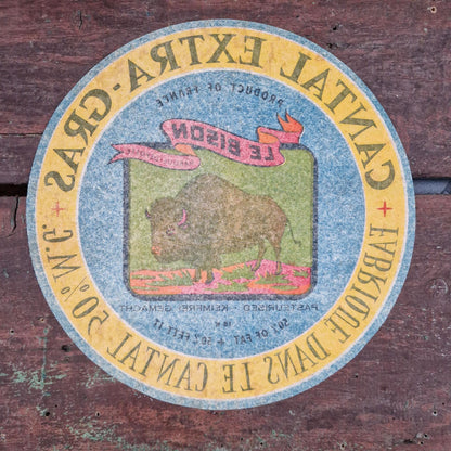 Étiquette fromagère ancienne XXL « Le Bison »
