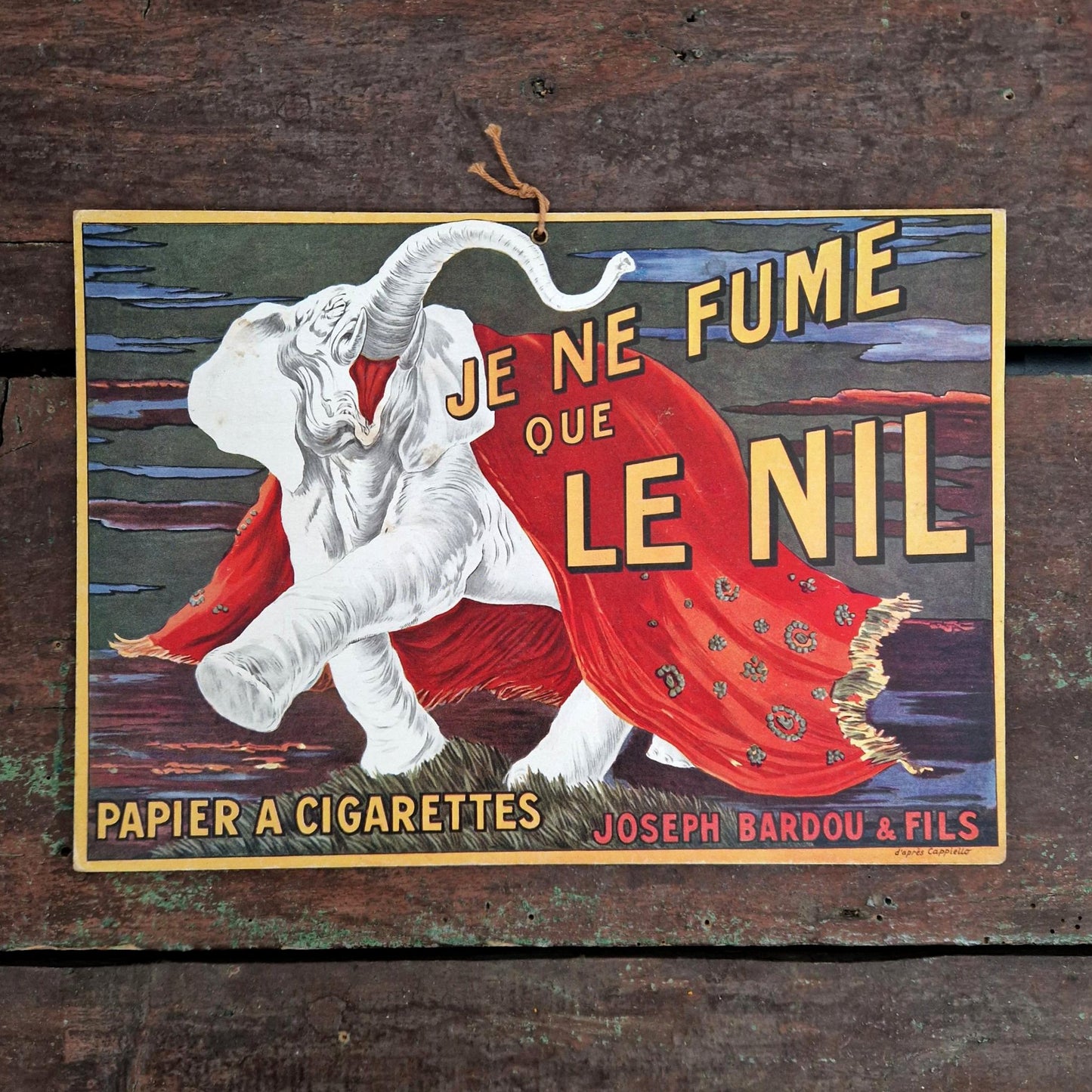 Carton publicitaire « Le Nil - Je ne fume que le Nil »