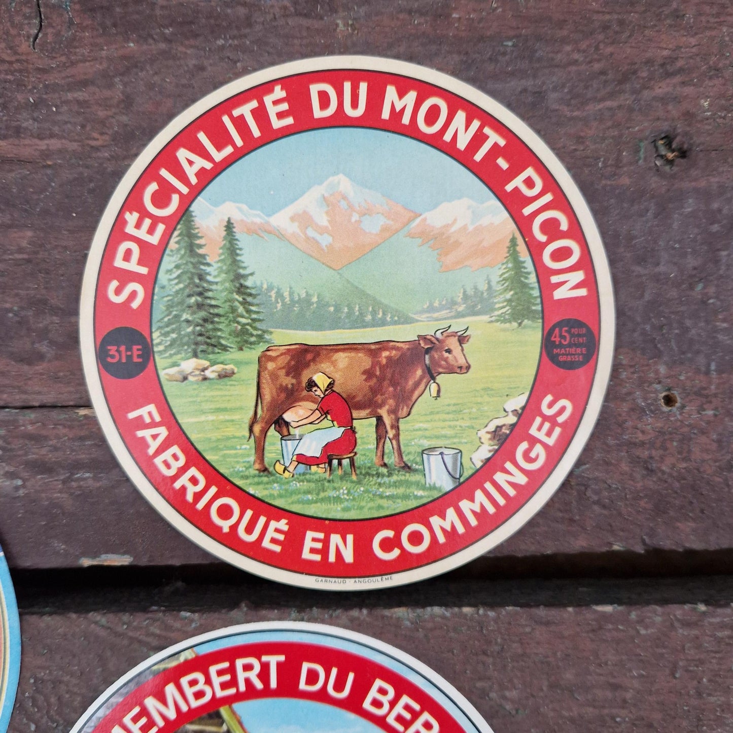 Set of 5 old cheese labels