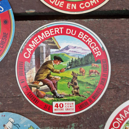 Set of 5 old cheese labels