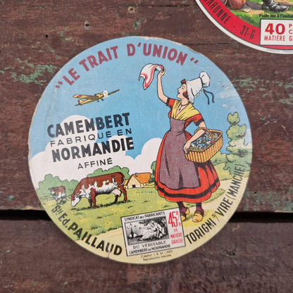Set of 5 old cheese labels